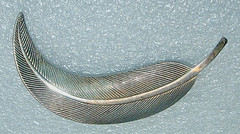 Antique Vintage 1950-60s Maker Marked STERLING *Feather *Leaf PIN BROOCH *FINE