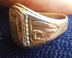 Vintage ArtDeco 1931 Bonner High School Signet Ring 10KGold 6 Grms Rare PreWWII