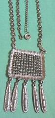 Vintage LISNER Signed Pendant & Necklace in Silver Tone