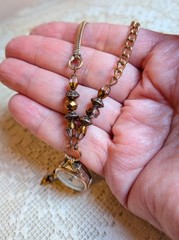 Handmade Vintage Benrus Rose Gold Tone Watch Choker Necklace with Vintage Band