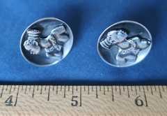Vtg Sterling Silver Haglund South Africa Tribe Portrait Srew Back Earrings 1950s