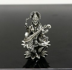 925 sterling silver Goddess Saraswati statue, figurine, puja article art121