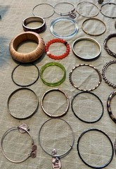 Vintage Mixed Lot 38 Bangle Bracelets Metal Plastic Leather