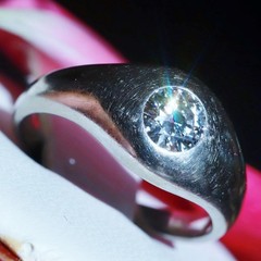 14k white gold ring 0.33ct natural diamond sz 4.5 solitaire antique 3.64gr N3622
