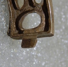 Mid century Vogary Vocari modernist brutalist cuff bracelet silverplate