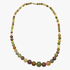 Beaded Necklace Simulated Gemstone Graduated Plastic Boho Jewelry Lightweight