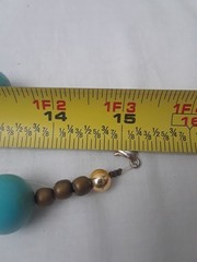 Vintage Faux Turquoise & Silver Beaded Bohemian Boho Necklace 30 in