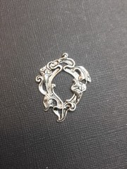 31494 2 Pc Matte Silver Oxidized Victorian Floral Spray Jewelry Finding