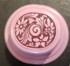 Vintage Rare Art Deco Noveau Transitional Lilac Purple Celluloid Ring Box