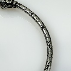Vintage Sterling Silver African Head Cuff Bracelet Caribbean Tourist Jewelry 7.5