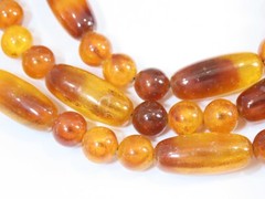 Vintage Necklace Lot Beaded Lucite + Tribal 23-26″ Yellow Butterscotch D1887