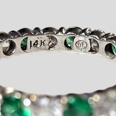 Eternity Band Size 6.5 Clear And Green Stones