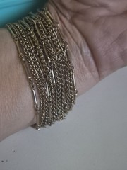 Vintage Coro 1940s-1950s Pegasus Gold Tone Multi Strand Liquid Chain Bracelet