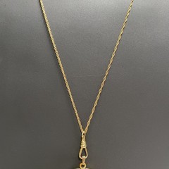 Vintage Coro February Pendant Necklace Gold Tone Cherub Glass Garnet Rhinestone