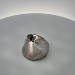 Vintage Modernist Abstract Swirl Brooch Pin Silver Tone 1.5” 15 Grams