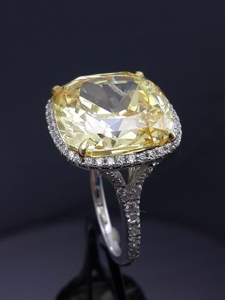Canary Diamond 4.20 Ct Art Deco Antique Vintage Wedding Ring 925 Sterling Silver