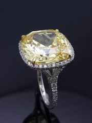 Canary Diamond 4.20 Ct Art Deco Antique Vintage Wedding Ring 925 Sterling Silver