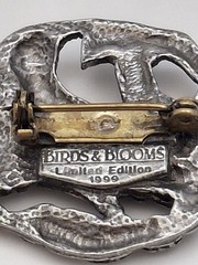 Cardinal Bird Brooch Birds And Blooms Pewter 1999