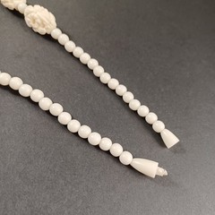 Vintage Off White Plastic Faux Bone Necklace 30in
