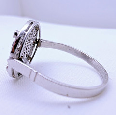 Antique Platinum Art Deco Diamond Cocktail Ring 37 Natural Diamonds Pavé Size 8
