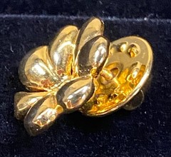 Vintage Clover Pin Shamrock Brooch Gold Tone 3 Leaf Clover Irish Ireland 0.5in