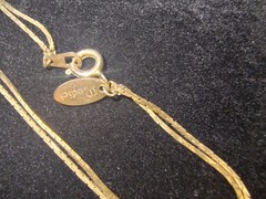 Vintage Medici Signed Beaded Chain Necklace Gold Tone Spring Ring Closure 18″
