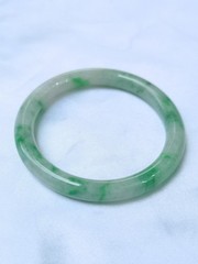 MADE IN-HOUSE TYPE A Untreated Burmese Jadeite Jade Pastel GREEN Bangle (55.8mm)