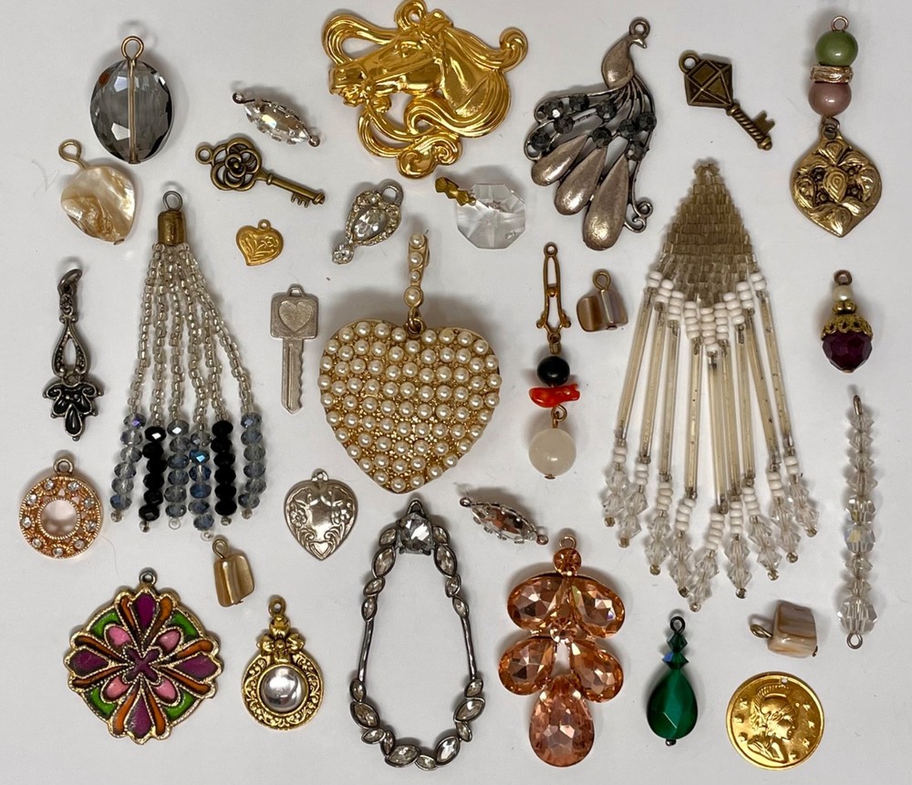 Lot Vtg & Modern Victorian Art Deco Style Pendants Findings Jewelry Craft A2
