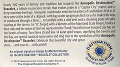 Sterling Silver And 14KT. Annapolis Maryland Destination Bracelet (5mm)