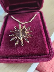 Franklin Mint Faberge Starburst necklace 14K Gold