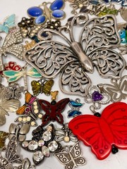 Lot Vtg & Modern Butterfly Pendants Charms Findings Jewelry Craft Repurpose