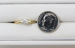 Edwardian 13k & Platinum ≈4.7mm OEC Diamond Promise Engagement Ring Sz 6.5 B9039