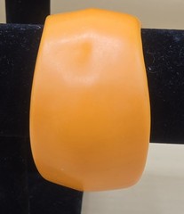 VINTAGE 80’s MOD Chunky Irregular Asymmetrical Orange Plastic Bangle Bracelet