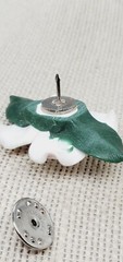 White Dogwood polymer clay Lapel Tie Tack Pin Flower 2″ brw32