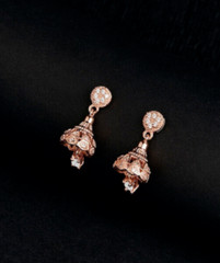 Lovely Pair Of Drop Dangle Earrings 2.3 Ct Simulated Diamond 14K Rose Gold Over