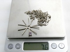 Vintage Sterling Silver Pale Purple Sapphire Star Pendant Necklace 7.6g 24 Inch