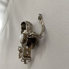 Vintage Cowboy Western Silver Goldtone Ladies Glove Clip Dangle Tie CLIP