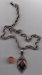Retro Selro Selini 1950s Asian Blackface Silvertone Necklace with Chain