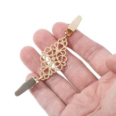 4pcs Sweater Clips Retro Cardigan Collar Clips Shirt Clips Dresses Clip Gold