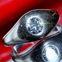 14k white gold ring 0.33ct natural diamond sz 4.5 solitaire antique 3.64gr N3622