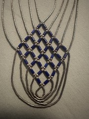 VINTAGE STERLING SILVER LAPIS LACE NECKLACE