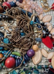 Vintage To Now Tangled Costume Jewelry Lot Mixed Gold Silver Tone Unsearched 2LB