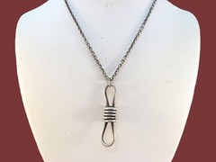 Unisex Vintage Pewter Knotted Rope Pendant Necklace