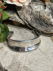54. Vintage BOMA 925 Sterling Concave 21mm wide Cuff Bracelet 20.9g, 6 3/8″