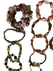 Lot Of 25 Vintage Bracelets, Precious Stones, Glass, Crystal, Silvertone Metal
