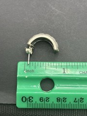 Vintage Sterling Silver Half Hoop Heart Earrings 6 Grams G22
