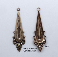 #0505 ANTIQUED GOLD TEARDROP W/TOP HANG RING – 4 Pcs