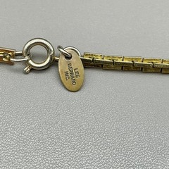Vintage Les Bernard Necklace Gold Tone Box Chain Minimalist Layering 26″ Signed