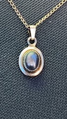 Vintage 1/20 12K Gold Filled Genuine Black Star Sapphire Pendant Necklace GF