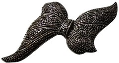 Vintage Marcasite Bow Brooch Silver Tone Large Pin Granny Core 2.5 x 2.5 in